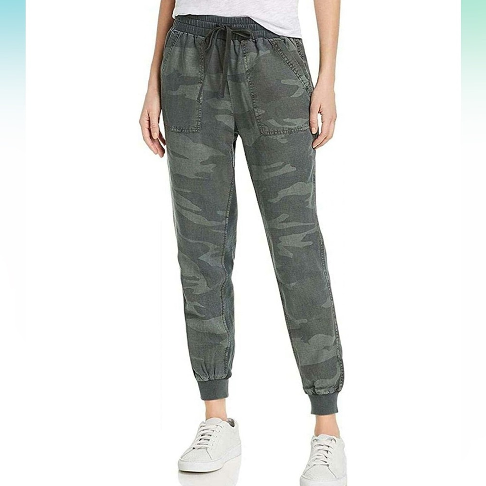 Splendid Green Jogger Pants Army Print Camo Casual S